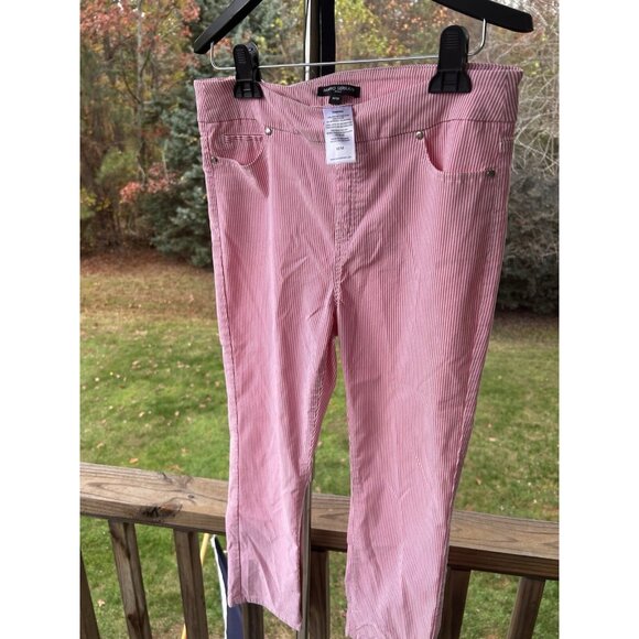 Mario Serrani Italy Comfort Stretch Cuff Capri Pink/White Size Medium Like New - Picture 1 of 16
